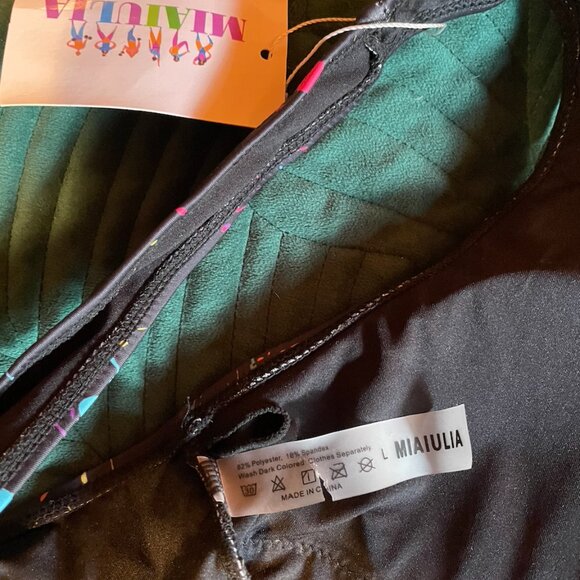 MIAIULIA Women's Retro 80s/90s Inspired High Cut Low Back Padding One Piece L - Picture 4 of 9